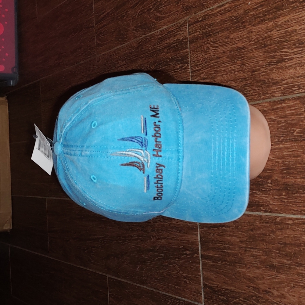Boothbay Harbor Maine Retro Blue Strapback Baseball Cap Hat OS